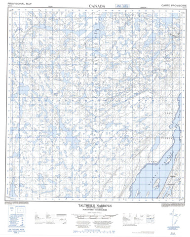 075L12 Taltheilei Narrows Canadian topographic map, 1:50,000 scale