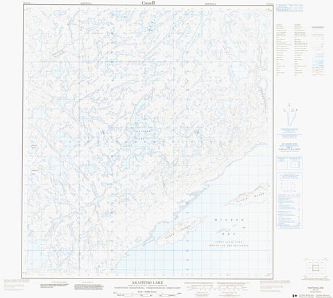 075L14 Akaitcho Lake Canadian topographic map, 1:50,000 scale