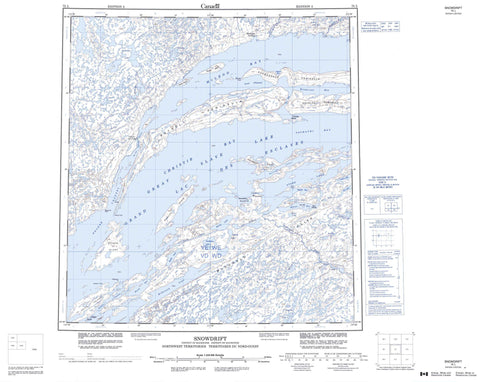 075L Snowdrift Canadian topographic map, 1:250,000 scale
