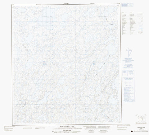 075M01 Barnston Lake Canadian topographic map, 1:50,000 scale