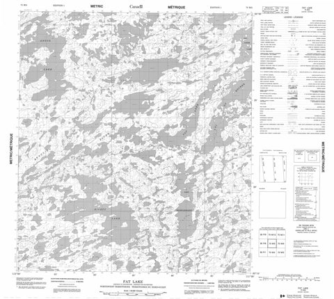 075M05 Fat Lake Canadian topographic map, 1:50,000 scale