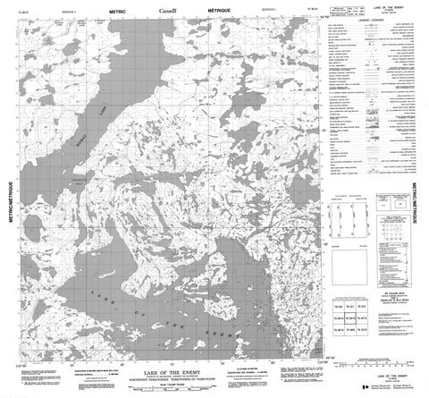 075M16 Lake Of The Enemy Canadian topographic map, 1:50,000 scale