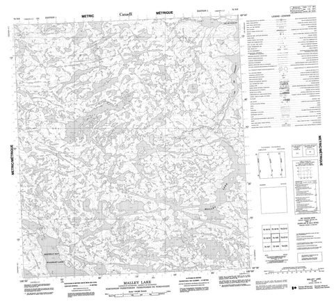 075N09 Malley Lake Canadian topographic map, 1:50,000 scale