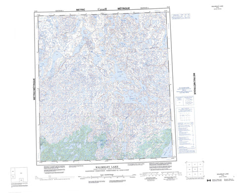 075N Walmsley Lake Canadian topographic map, 1:250,000 scale