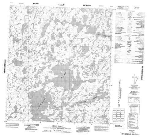 075O06 Heuss Lake Canadian topographic map, 1:50,000 scale