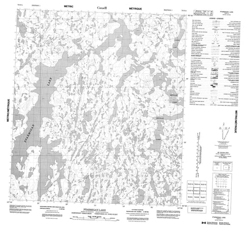075O11 Ptarmigan Lake Canadian topographic map, 1:50,000 scale