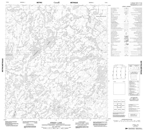 075P06 Street Lake Canadian topographic map, 1:50,000 scale