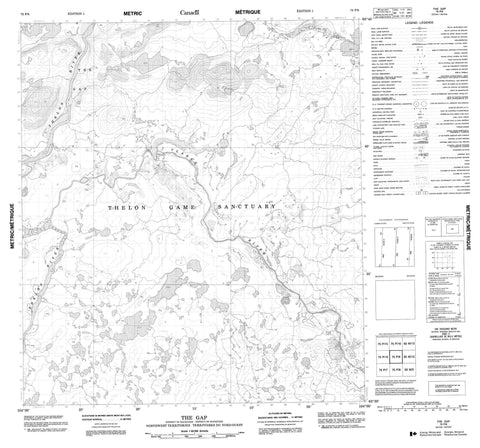 075P09 The Gap Canadian topographic map, 1:50,000 scale