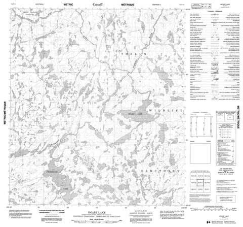 075P11 Hoare Lake Canadian topographic map, 1:50,000 scale