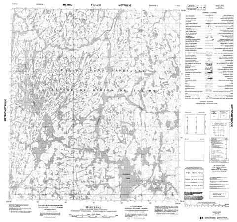 075P13 Maze Lake Canadian topographic map, 1:50,000 scale