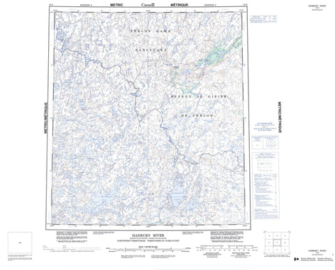 075P Hanbury River Canadian topographic map, 1:250,000 scale