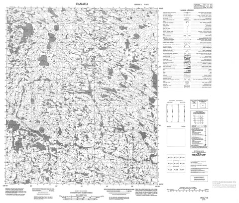 076A11 No Title Canadian topographic map, 1:50,000 scale