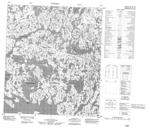 076B03 No Title Canadian topographic map, 1:50,000 scale