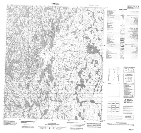 076B10 No Title Canadian topographic map, 1:50,000 scale