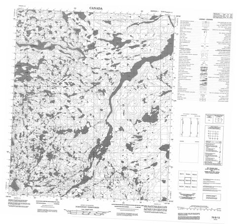 076B13 No Title Canadian topographic map, 1:50,000 scale