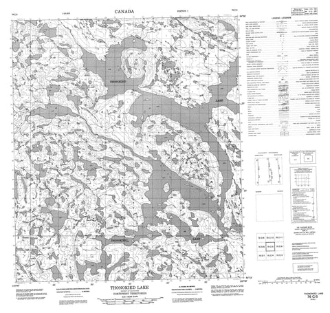 076C05 Thonokied Lake Canadian topographic map, 1:50,000 scale