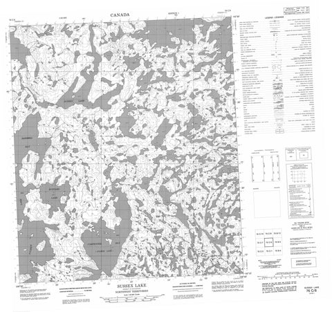 076C08 Sussex Lake Canadian topographic map, 1:50,000 scale