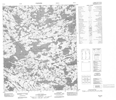 076C12 No Title Canadian topographic map, 1:50,000 scale