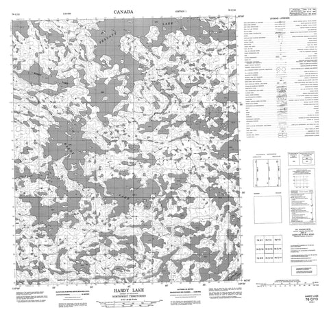 076C13 Hardy Lake Canadian topographic map, 1:50,000 scale