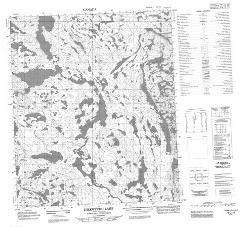 076C16 Thlewycho Lake Canadian topographic map, 1:50,000 scale