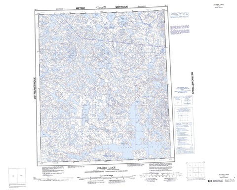 076C Aylmer Lake Canadian topographic map, 1:250,000 scale