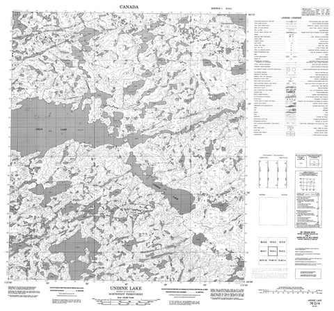 076D04 Undine Lake Canadian topographic map, 1:50,000 scale