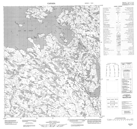 076D08 No Title Canadian topographic map, 1:50,000 scale