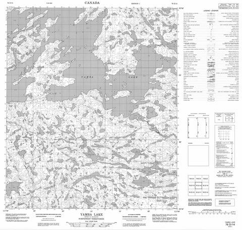 076D14 Yamba Lake Canadian topographic map, 1:50,000 scale