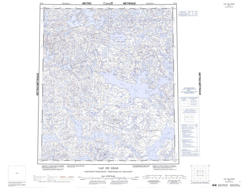 076D Lac De Gras Canadian topographic map, 1:250,000 scale