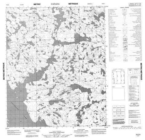 076E09 No Title Canadian topographic map, 1:50,000 scale