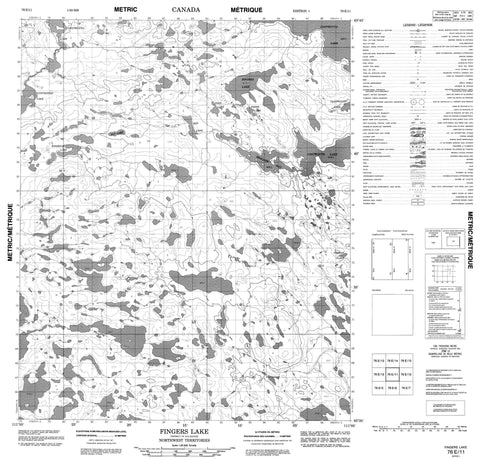 076E11 Fingers Lake Canadian topographic map, 1:50,000 scale