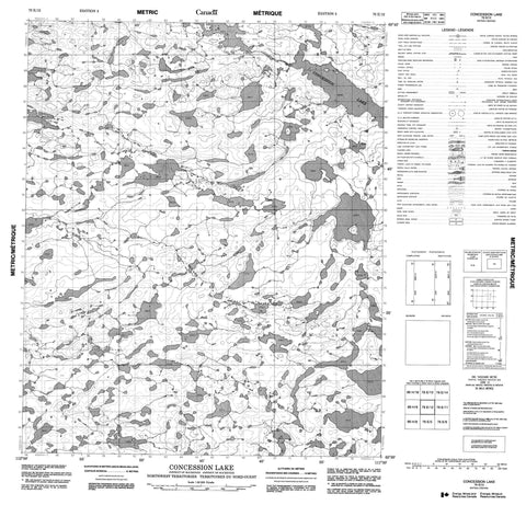 076E12 Concession Lake Canadian topographic map, 1:50,000 scale