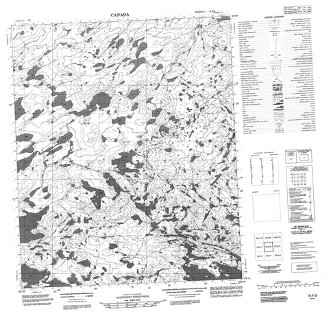 076F08 No Title Canadian topographic map, 1:50,000 scale