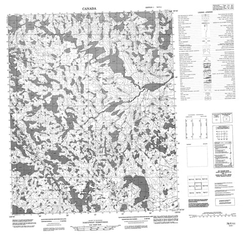 076F11 No Title Canadian topographic map, 1:50,000 scale