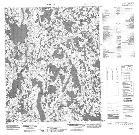 076F12 No Title Canadian topographic map, 1:50,000 scale