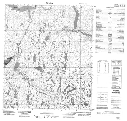 076G01 No Title Canadian topographic map, 1:50,000 scale