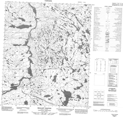 076G03 Malley Rapids Canadian topographic map, 1:50,000 scale