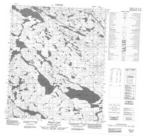 076G04 Regan Lake Canadian topographic map, 1:50,000 scale