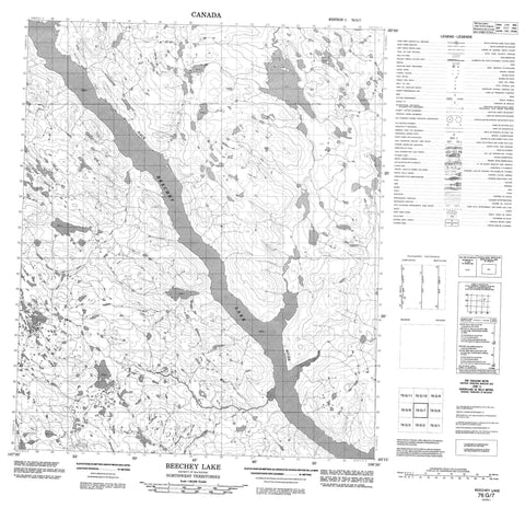 076G07 Beechey Lake Canadian topographic map, 1:50,000 scale