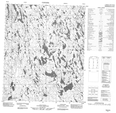 076G10 No Title Canadian topographic map, 1:50,000 scale