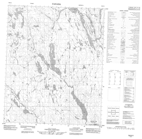 076G11 No Title Canadian topographic map, 1:50,000 scale