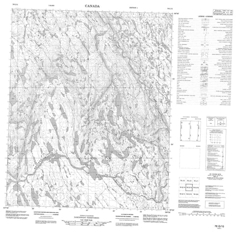 076G15 No Title Canadian topographic map, 1:50,000 scale