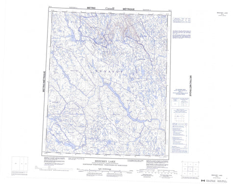 076G Beechey Lake Canadian topographic map, 1:250,000 scale