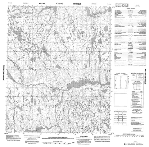 076H13 No Title Canadian topographic map, 1:50,000 scale