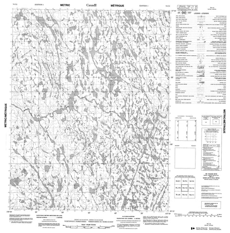 076I13 No Title Canadian topographic map, 1:50,000 scale