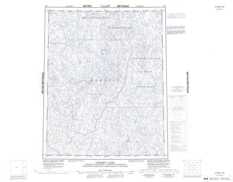 076I Overby Lake Canadian topographic map, 1:250,000 scale