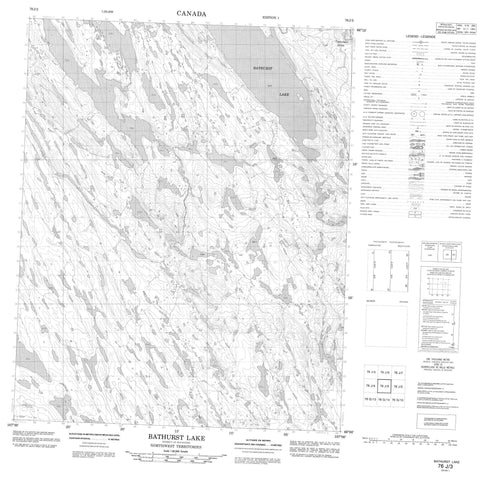 076J03 Bathurst Lake Canadian topographic map, 1:50,000 scale