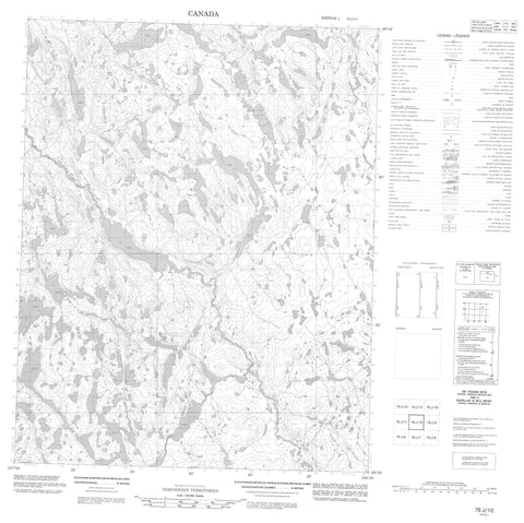 076J10 No Title Canadian topographic map, 1:50,000 scale