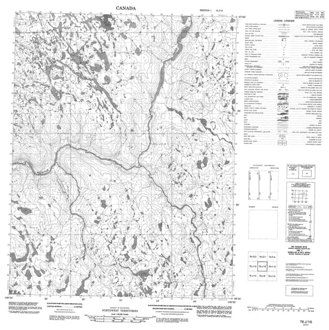 076J16 No Title Canadian topographic map, 1:50,000 scale