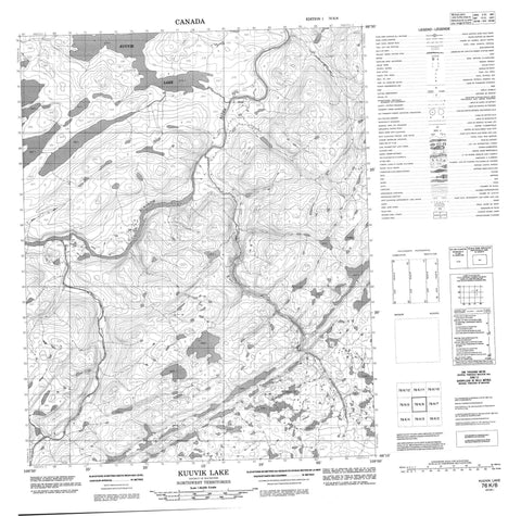 076K06 Kuuvik Lake Canadian topographic map, 1:50,000 scale